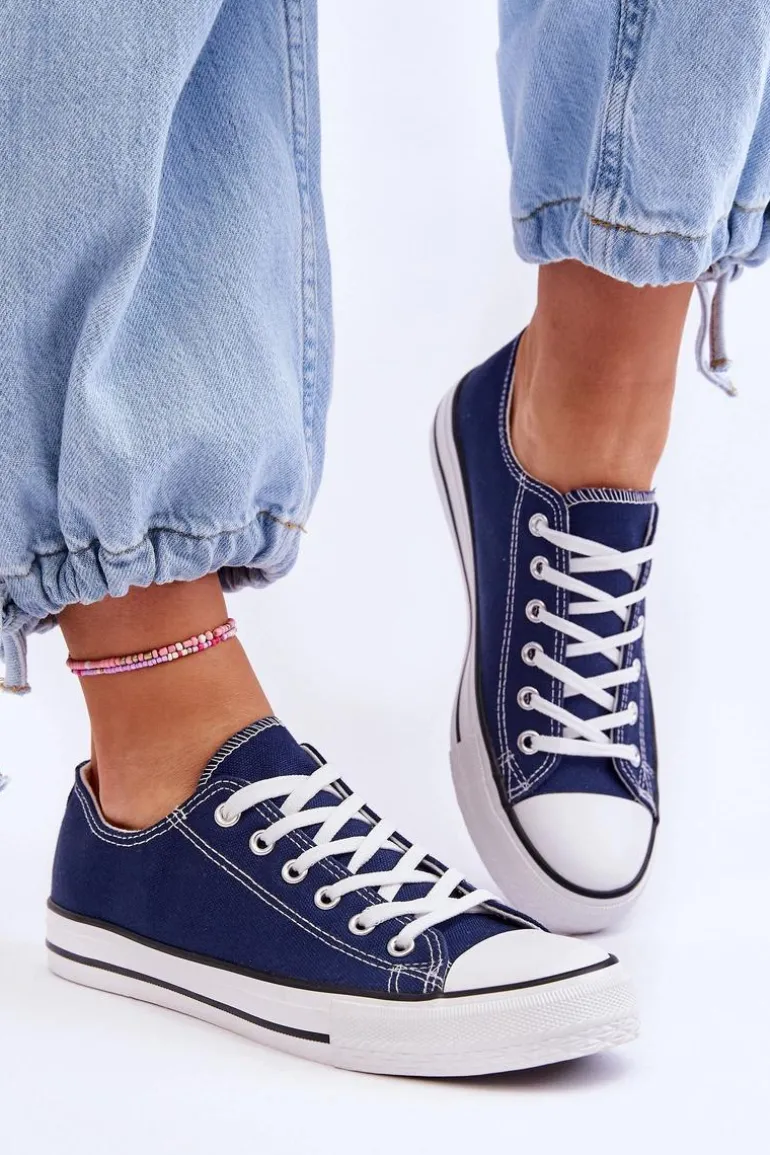 Trampki Klasyczne Niskie Damskie Granatowe Vegas