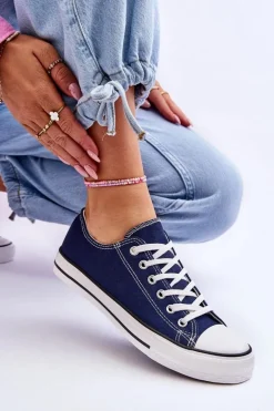 Trampki Klasyczne Niskie Damskie Granatowe Vegas