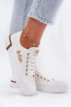 Trampki Materiałowe Damskie Lee Cooper LCW-25-31-3428L Białe