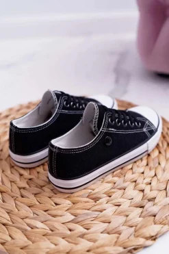 Trampki Młodzieżowe Damskie Buty Czarne Justika