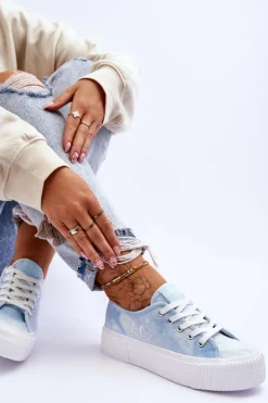 Trampki Na Platformie Lee Cooper LCW-23-31-1782L Niebieskie