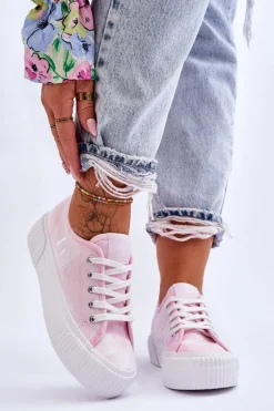 Trampki Na Platformie Lee Cooper LCW-23-31-1781L Różowe