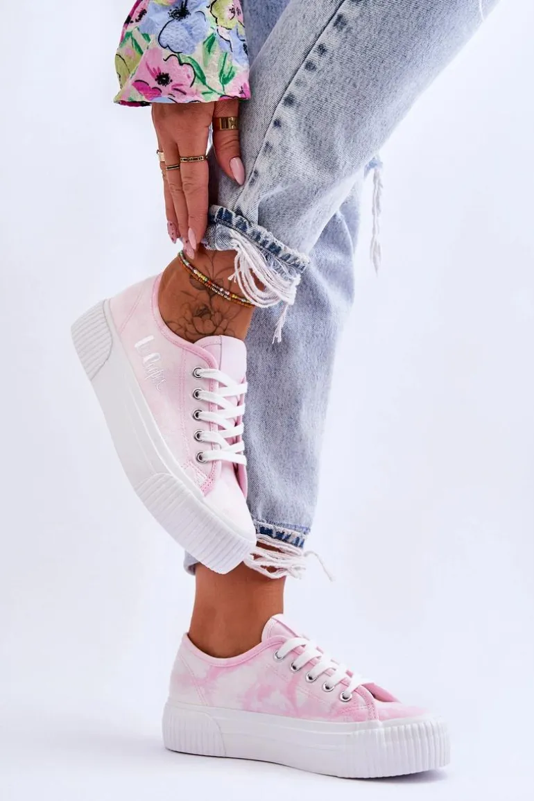 Trampki Na Platformie Lee Cooper LCW-23-31-1781L Różowe