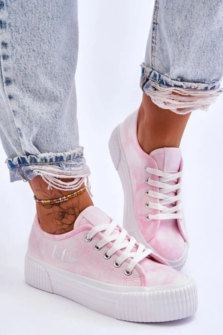 Trampki Na Platformie Lee Cooper LCW-23-31-1781L Różowe