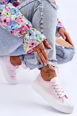 Trampki Na Platformie Lee Cooper LCW-23-31-1781L Różowe