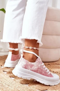 Trampki Na Platformie Różowe Z Efektem Tie-Dye Travel Time