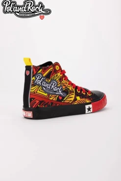 Trampki Pol'and'Rock Festival X Big Star SS174501 Czarno-Czerwone