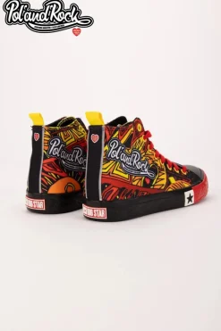 Trampki Pol'and'Rock Festival X Big Star SS174501 Czarno-Czerwone