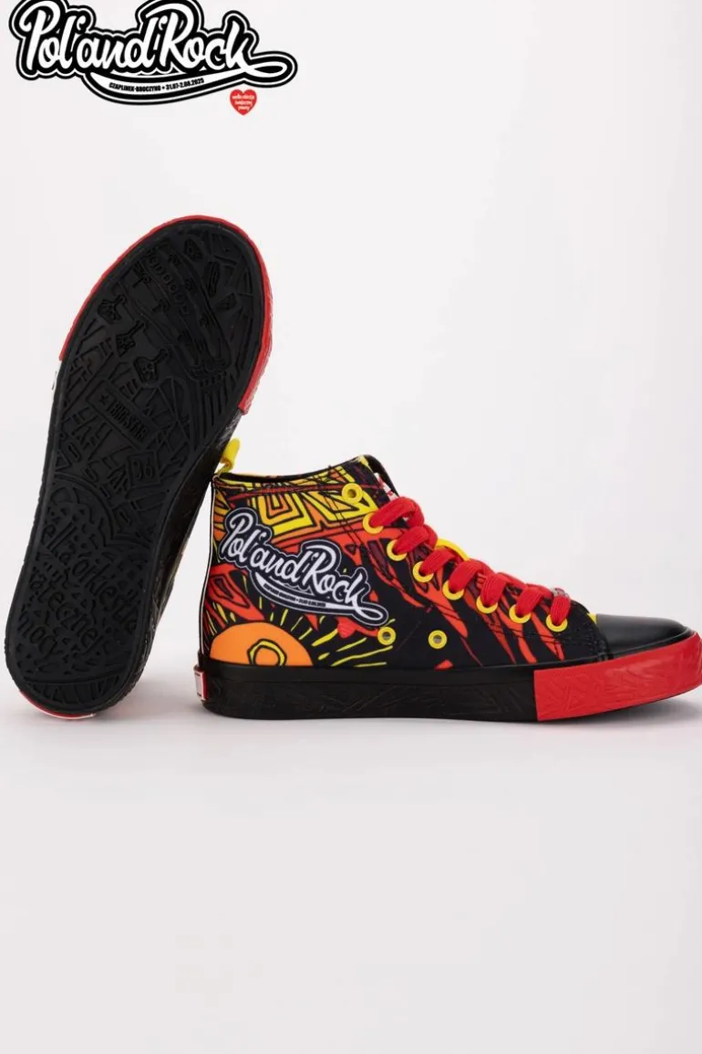 Trampki Pol'and'Rock Festival X Big Star SS174501 Czarno-Czerwone