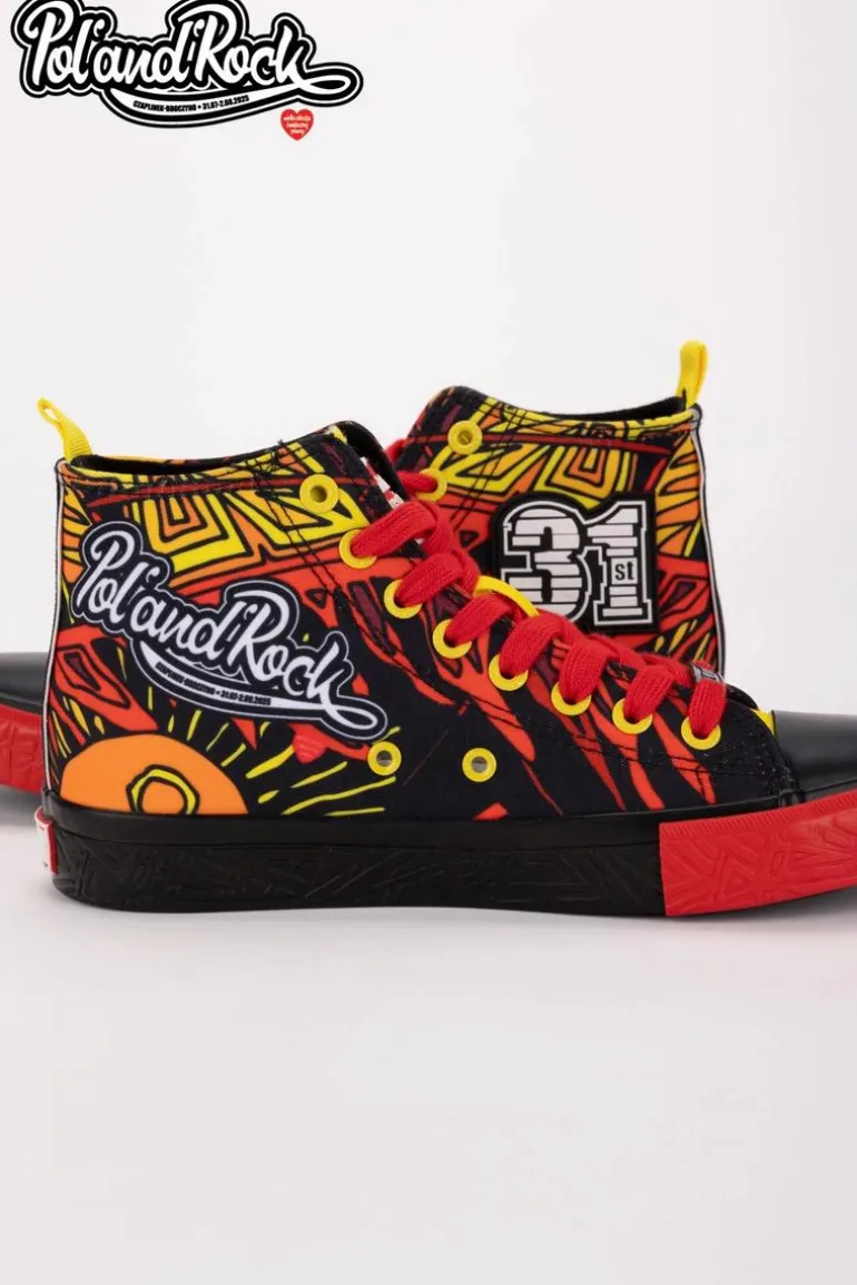 Trampki Pol'and'Rock Festival X Big Star SS174501 Czarno-Czerwone