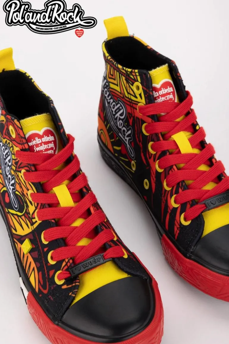 Trampki Pol'and'Rock Festival X Big Star SS174501 Czarno-Czerwone