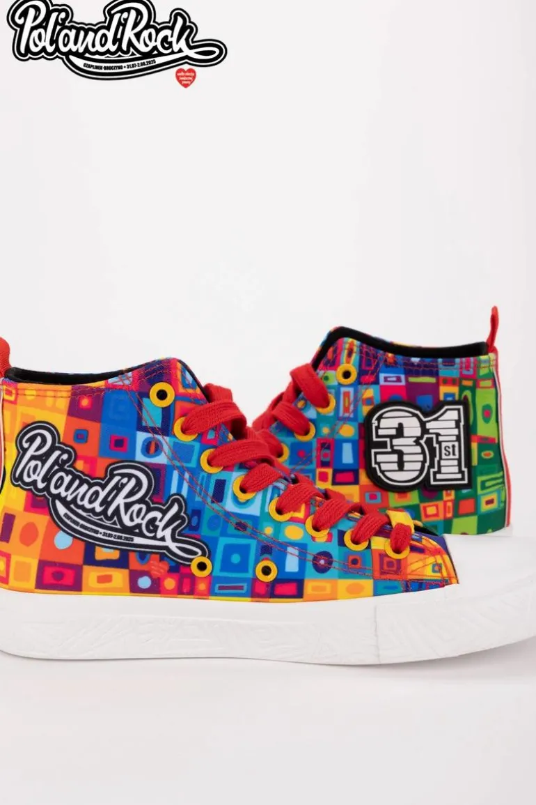 Trampki Pol'and'Rock Festival X Big Star SS174504 Zielono-Żółte