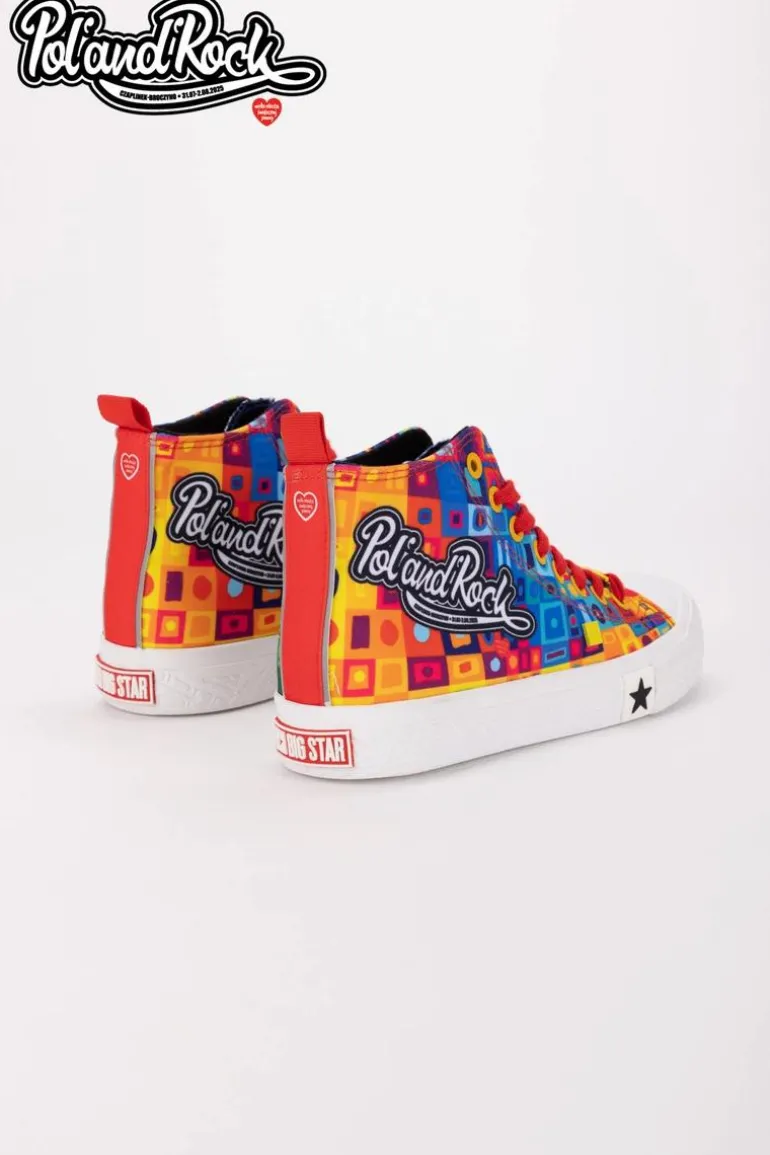 Trampki Pol'and'Rock Festival X Big Star SS174504 Zielono-Żółte