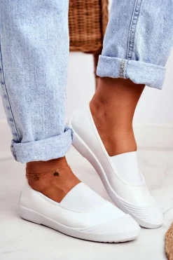 Trampki Slip On Wsuwane Tenisówki Białe Justy