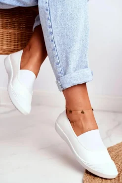 Trampki Slip On Wsuwane Tenisówki Białe Justy