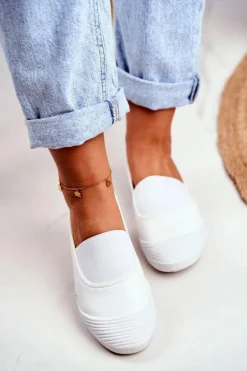 Trampki Slip On Wsuwane Tenisówki Białe Justy