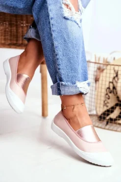 Trampki Slip On Wsuwane Tenisówki Różowe Justy