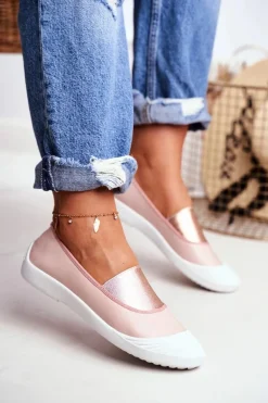 Trampki Slip On Wsuwane Tenisówki Różowe Justy