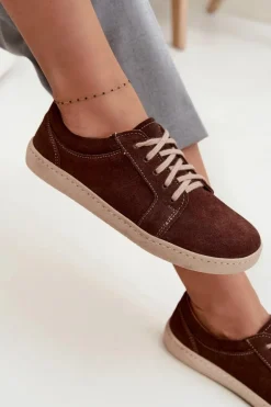 Trampki Typu Barefoot Z Naturalnego Zamszu Zazoo 314 Czekoladowe