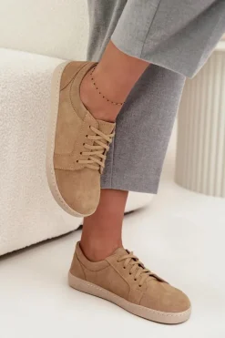 Trampki Typu Barefoot Z Naturalnego Zamszu Zazoo 314 Beżowe