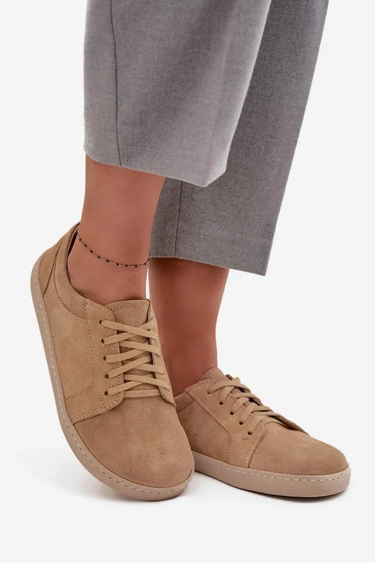 Trampki Typu Barefoot Z Naturalnego Zamszu Zazoo 314 Beżowe