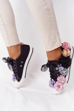 Trampki Z Kwiatam Lu Boo Czarne