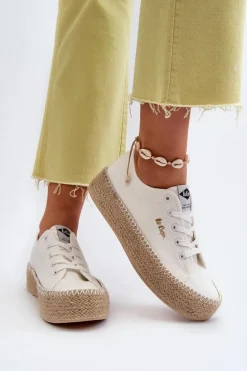 Trampki Z Plecionką Lee Cooper LCW-24-44-2410 Białe