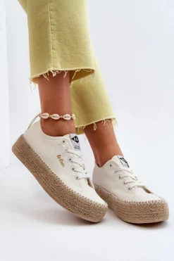 Trampki Z Plecionką Lee Cooper LCW-24-44-2410 Białe