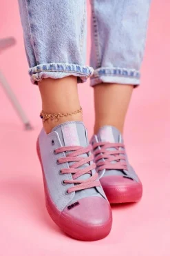 Trampki Z Przezroczystą Podeszwą Big Star FF274260 Niebiesko-Różowe