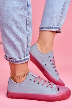 Trampki Z Przezroczystą Podeszwą Big Star FF274260 Niebiesko-Różowe