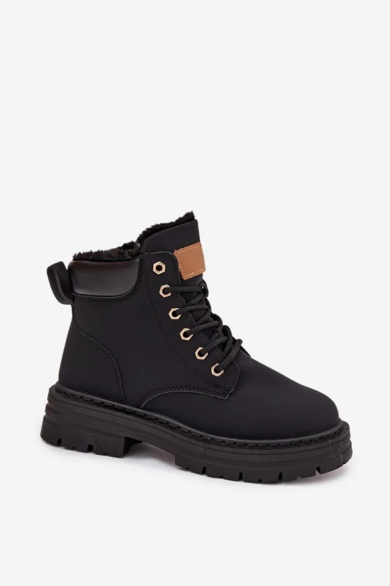 Trapery Damskie Ocieplane Futerkiem Na Zamek Czarne Tharika