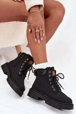 Trapery Damskie Ocieplane Futerkiem Na Zamek Czarne Tharika