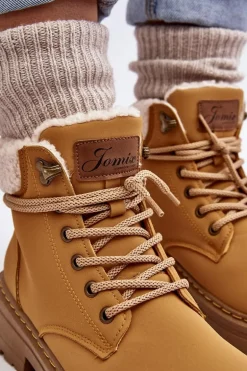 Trapery Damskie Skórzane Z Kożuchem Camel Lynnvia