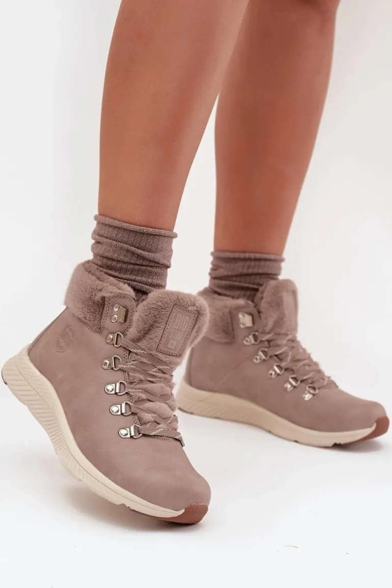 Trapery Damskie Z Futerkiem Big Star MM274487 Szare