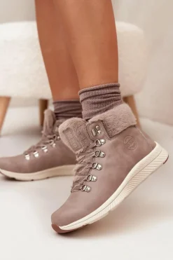 Trapery Damskie Z Futerkiem Big Star MM274487 Szare