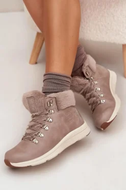 Trapery Damskie Z Futerkiem Big Star MM274487 Szare