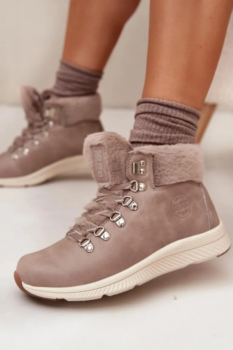 Trapery Damskie Z Futerkiem Big Star MM274487 Szare