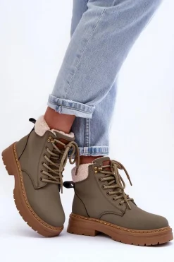 Trapery Damskie Z Kożuchem Zielone Jette