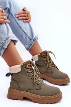 Trapery Damskie Z Kożuchem Zielone Jette