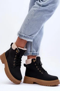 Trapery Damskie Z Kożuchem Czarne Jette