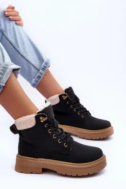 Trapery Damskie Z Kożuchem Czarne Jette