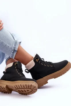 Trapery Damskie Z Kożuchem Czarne Jette