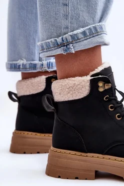 Trapery Damskie Z Kożuchem Czarne Jette