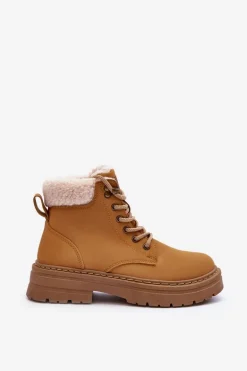 Trapery Damskie Z Kożuchem Brązowe Jette