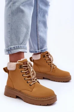 Trapery Damskie Z Kożuchem Brązowe Jette