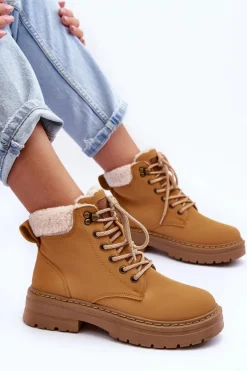 Trapery Damskie Z Kożuchem Brązowe Jette