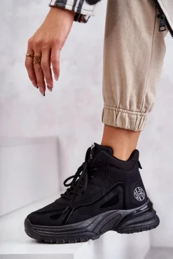 Trapery na platformie Lee Cooper LCJ-22-44-1353L Czarne