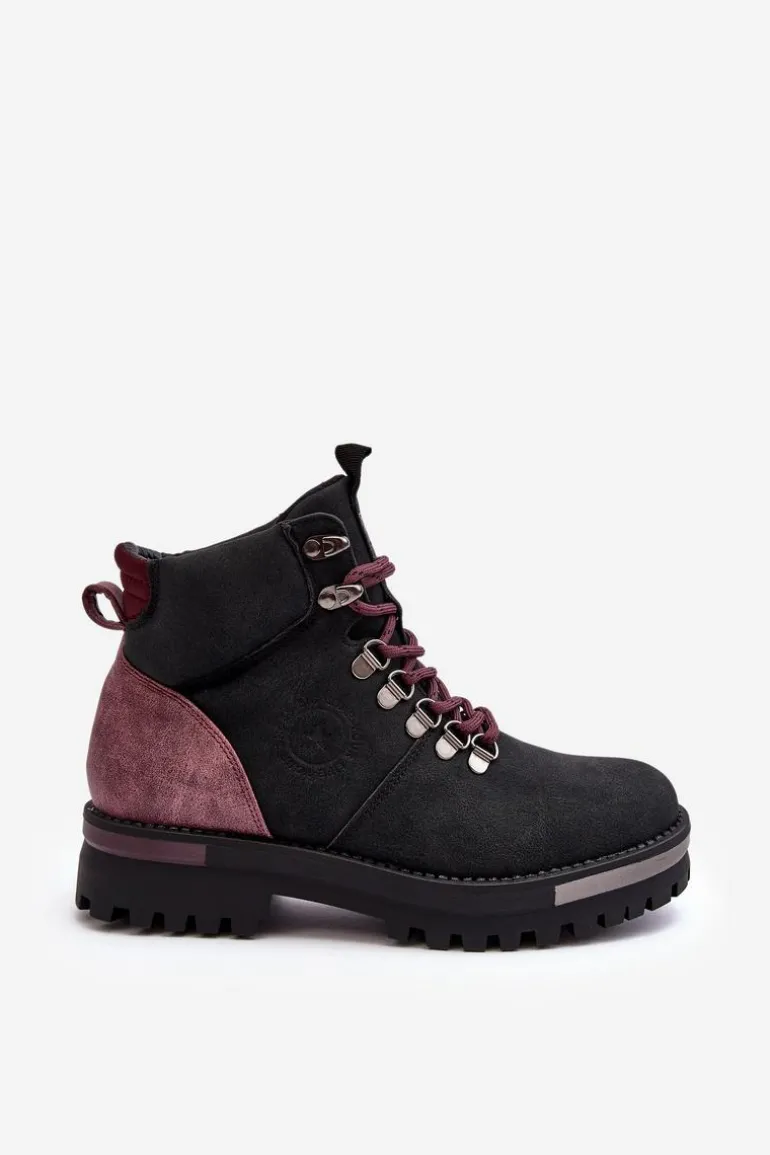 Trapery Sznurowane Czarne Big Star MM274318