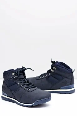 Trekkingowe Damskie Granatowe Ocieplane Buty z Kożuszkiem Sheep