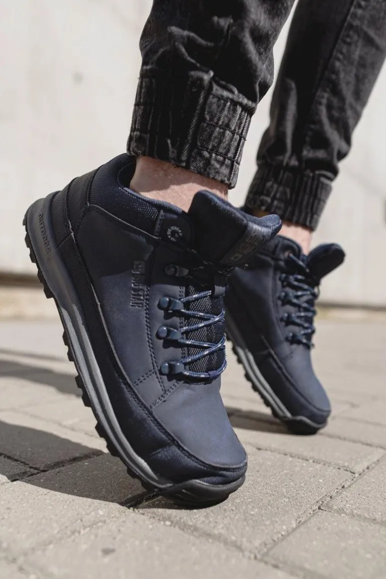 Trekkingowe Młodzieżowe Buty Big Star Wysokie Outdoor Granatowe EE274817